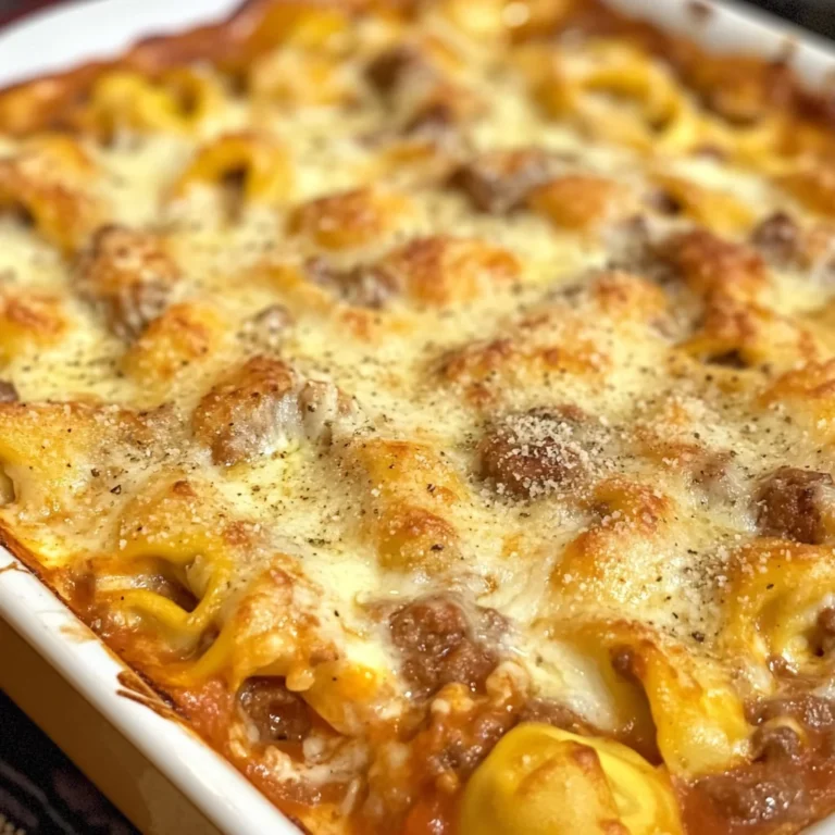 Cheesy Baked Tortellini Casserole With Meat Sauce