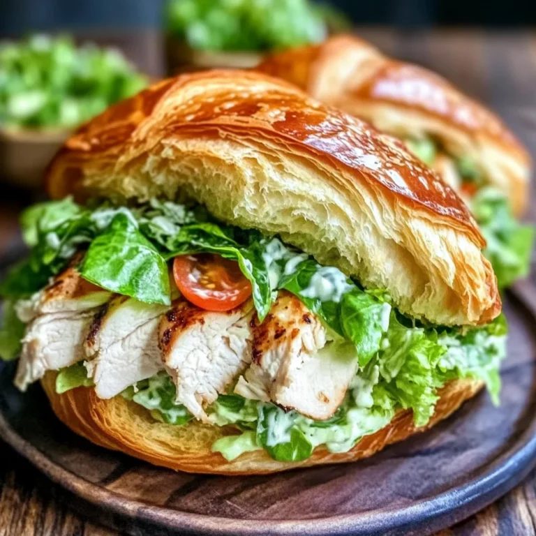 Chicken Caesar Salad Croissant Sandwich