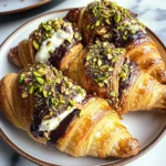 Chocolate Pistachio Croissants with Ricotta