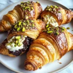 Chocolate Pistachio Croissants with Ricotta