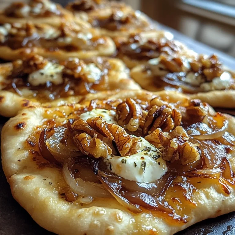 Crispy Naan Flatbread with Caramelized Onions, Brie & Maple Walnuts