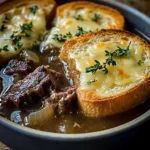 French Onion Short Rib Soup with Gruyère Toast