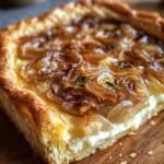 Golden Caramelized Onion & Gruyère Puff Pastry Tart is delightful!