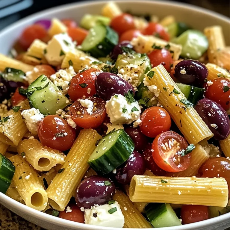 Greek Rigatoni Pasta Salad – A Fresh and Flavorful Mediterranean Delight!