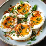 Jammy Eggs with Chili Butter and Garlic Yogurt