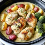 Slow Cooker Creamy Garlic Chicken And Veggies Recipe