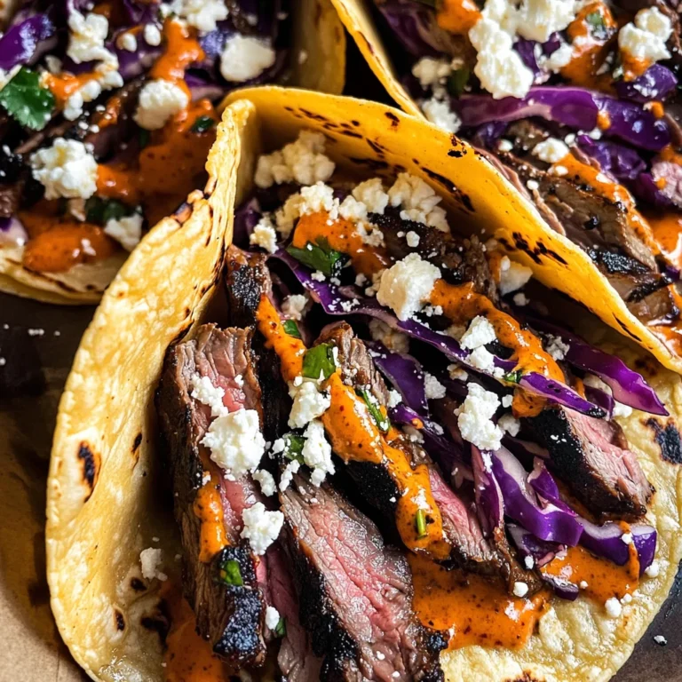 Steak Tacos with Chipotle Sauce & Roasted Cabbage Slaw