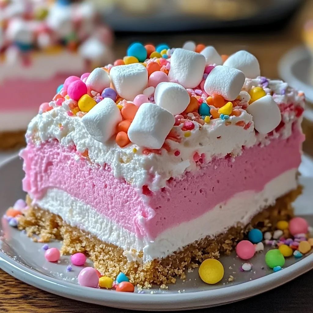 Bubblegum Cloud Slice Dessert: A Sweet Indulgence