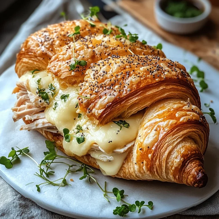 Buttery Garlic Baked Croissants with Turkey & Havarti Recipe
