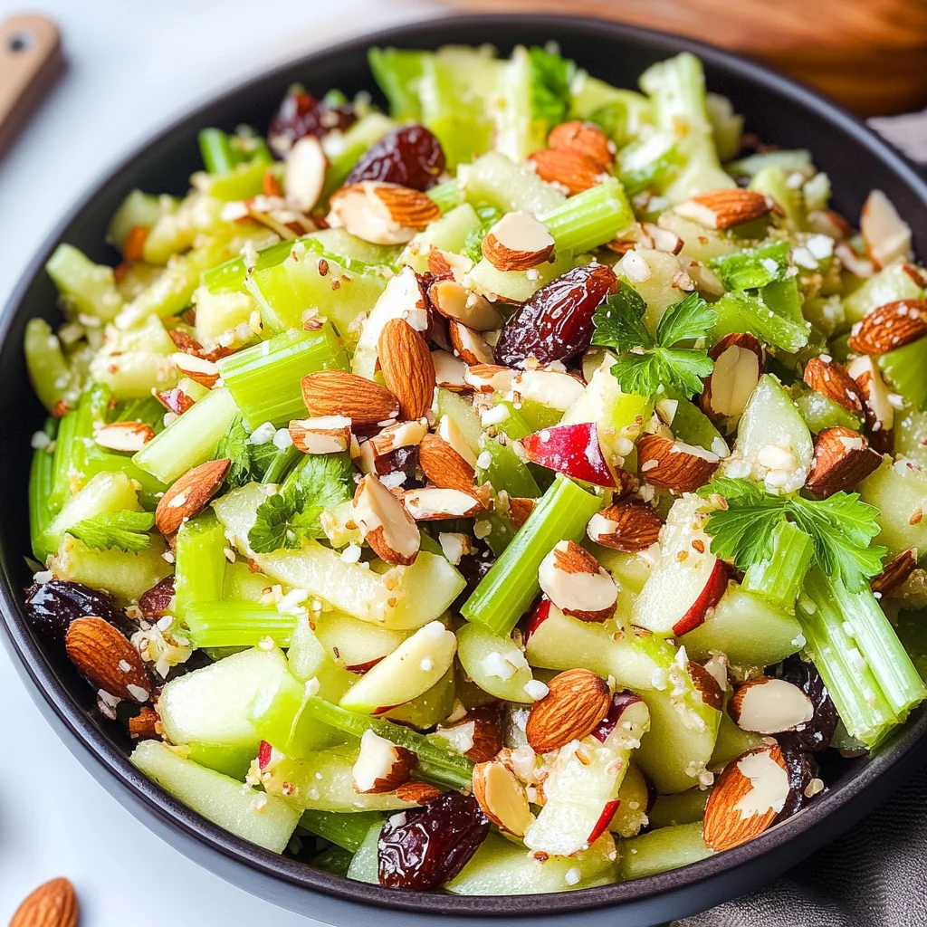 Celery and Apple Salad with Almonds and Dates