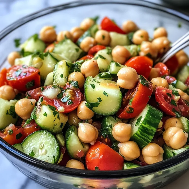 Chickpea Salad with Cucumbers and Tomatoes