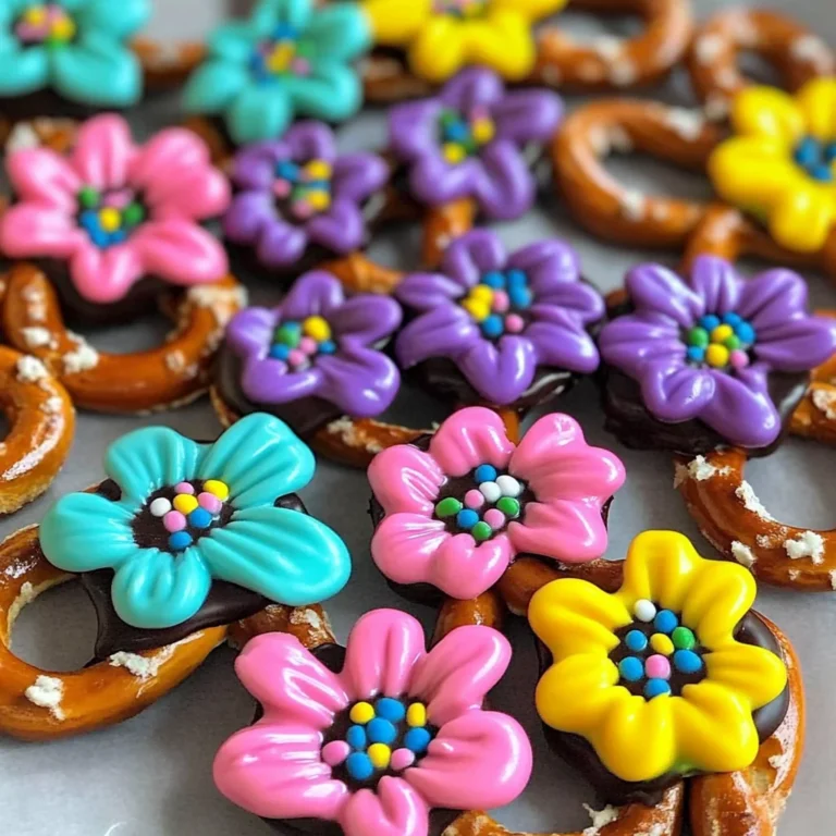 Chocolate Covered Pretzel Flowers