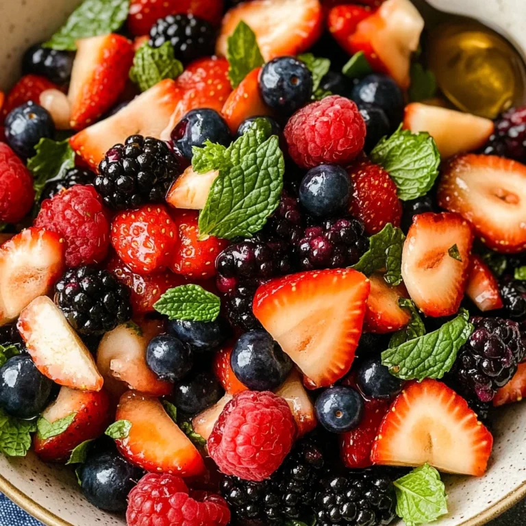 Fresh Berry Salad with Honey and Mint