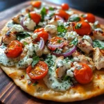 Juicy Tzatziki Chicken Veggie Naan Pizza for Easy Weeknight Dinners