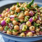 Simple Mediterranean Chickpea Salad Vegan