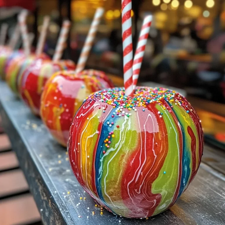 Vibrant Marbled Candy Apples