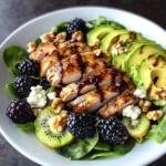 Blackberry Kiwi Balsamic Chicken Salad