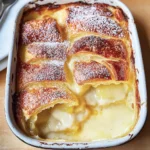 Lemon and custard croissant pudding
