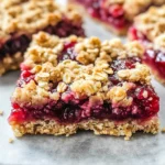 Raspberry Bars with Oatmeal Crumble Topping