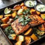 Sheet Pan Chipotle Salmon with Cilantro Lime Special Sauce